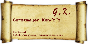 Gerstmayer Kenéz névjegykártya